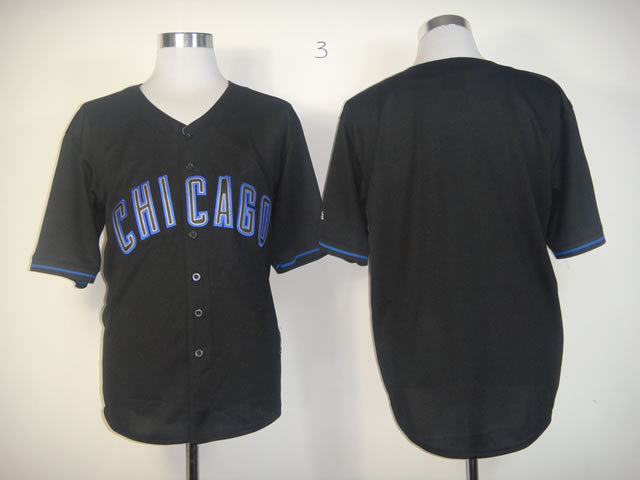 Men Chicago Cubs Blank Black MLB Jerseys->chicago cubs->MLB Jersey